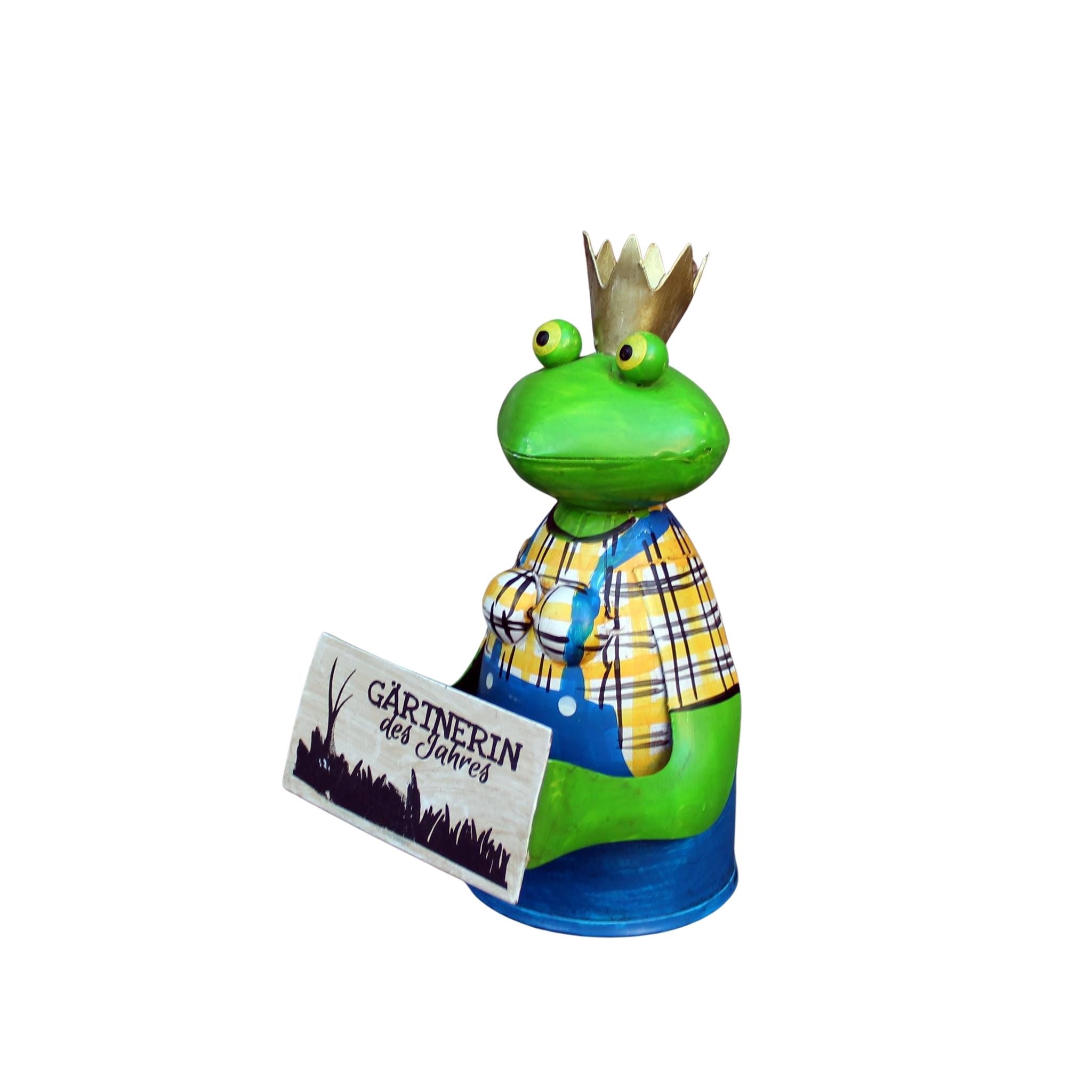 Zaunhocker Frosch Gärtnerin des Jahres Metallfigur 21cm