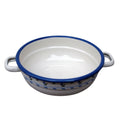 Emaille Bauernschüssel Blau Weiß Blumen 16cm