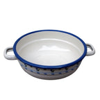 Emaille Bauernschüssel Blau Weiß Blumen 16cm
