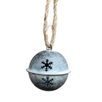 Zinkglocke Schelle mit Schneeflocken zum Aufhängen 6 cm