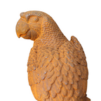 Gartenfigur Papagei Edelrost Vintage-Stil Wanddeko 28cm