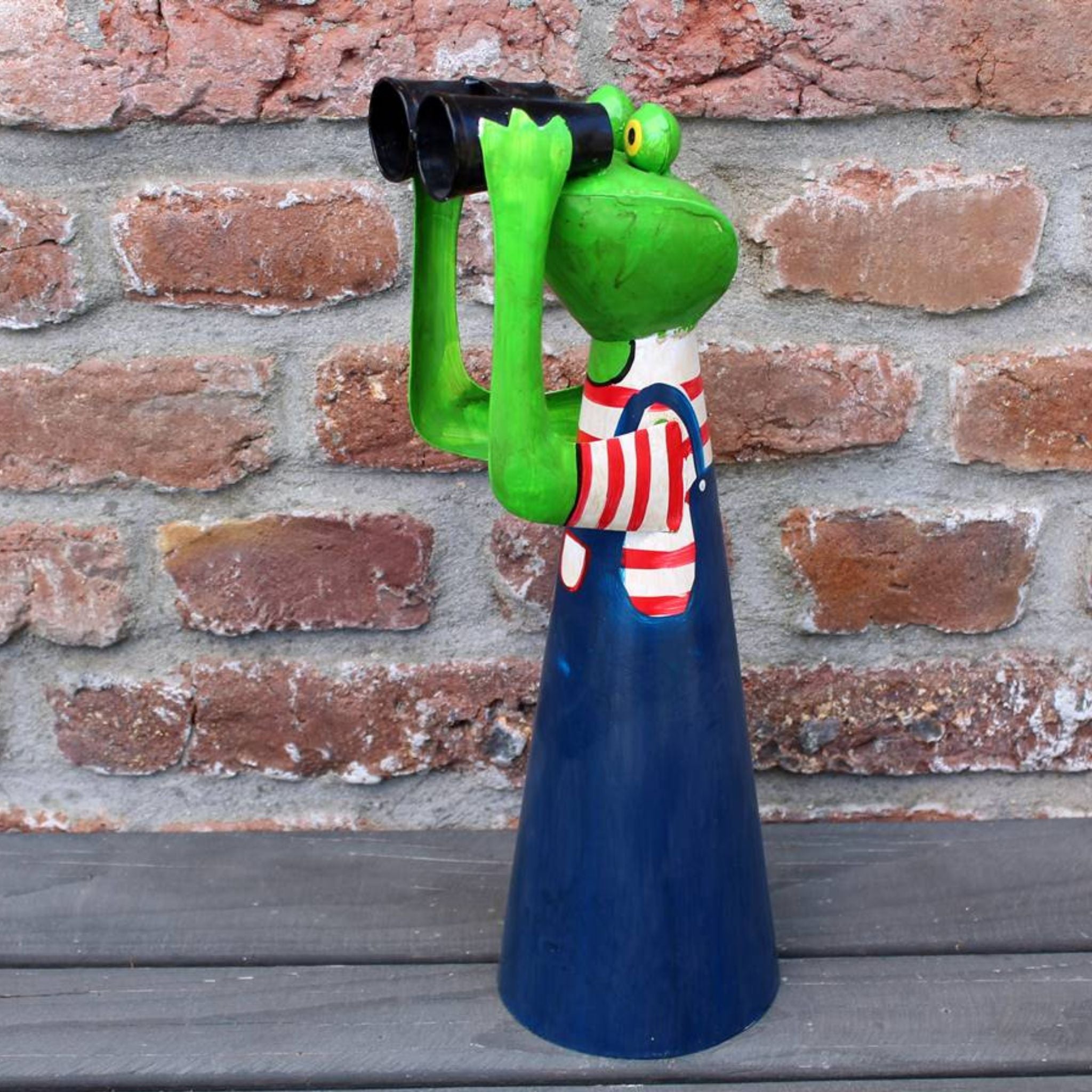 Gartenfigur Frosch mit Fernglas