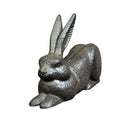 Gartenfigur Hase liegend Gusseisen Antikbraun 18 cm