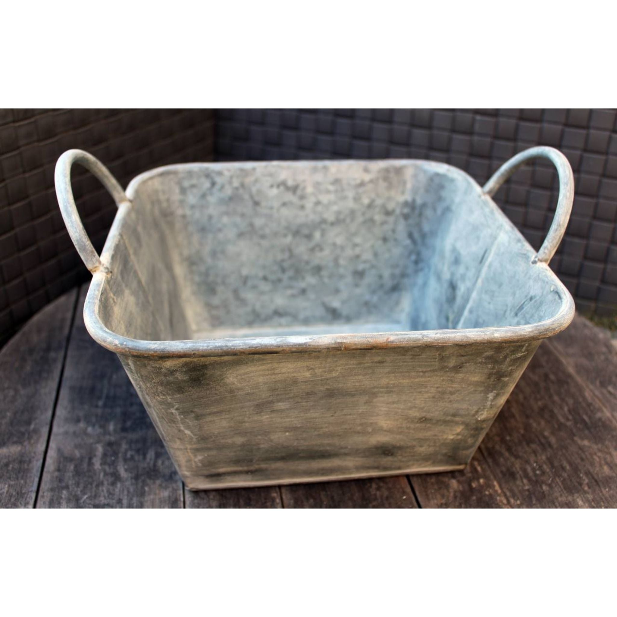 Pflanzschale eckig mit Griffen 26cm