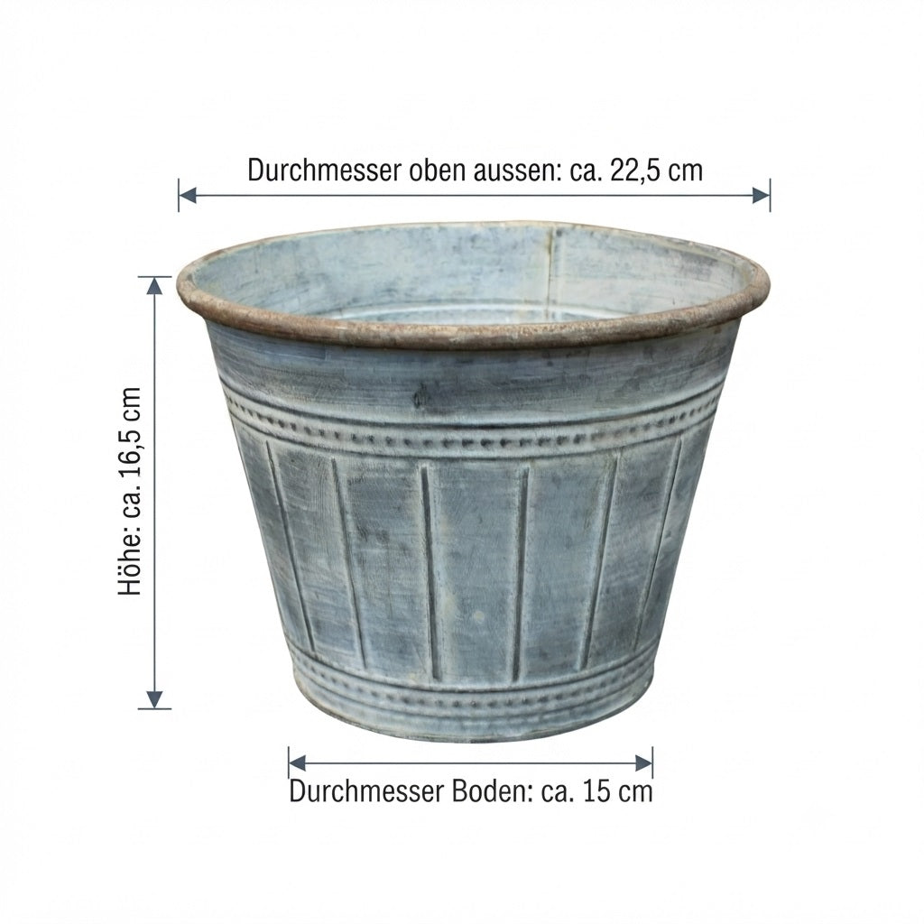 Pflanztopf Zink Nostalgie-Stil 16,5 cm