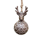 Weihnachtskugel Hirsch mit Geweih Landhaus 14 cm