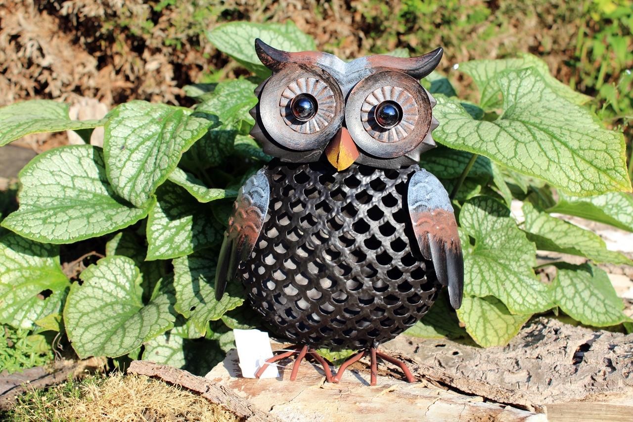 Gartenfigur Eule Metall