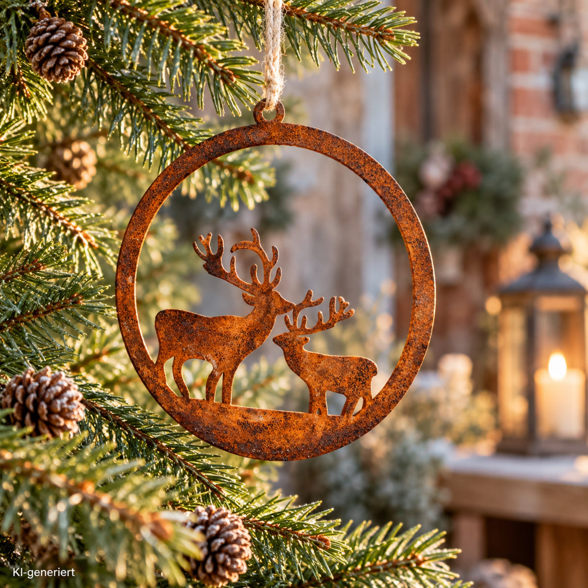 Christbaumschmuck Hirsche Edelrost