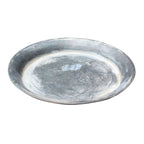 Kerzenteller Shabby Chic Metall Antikgrau gewischt 13,5cm