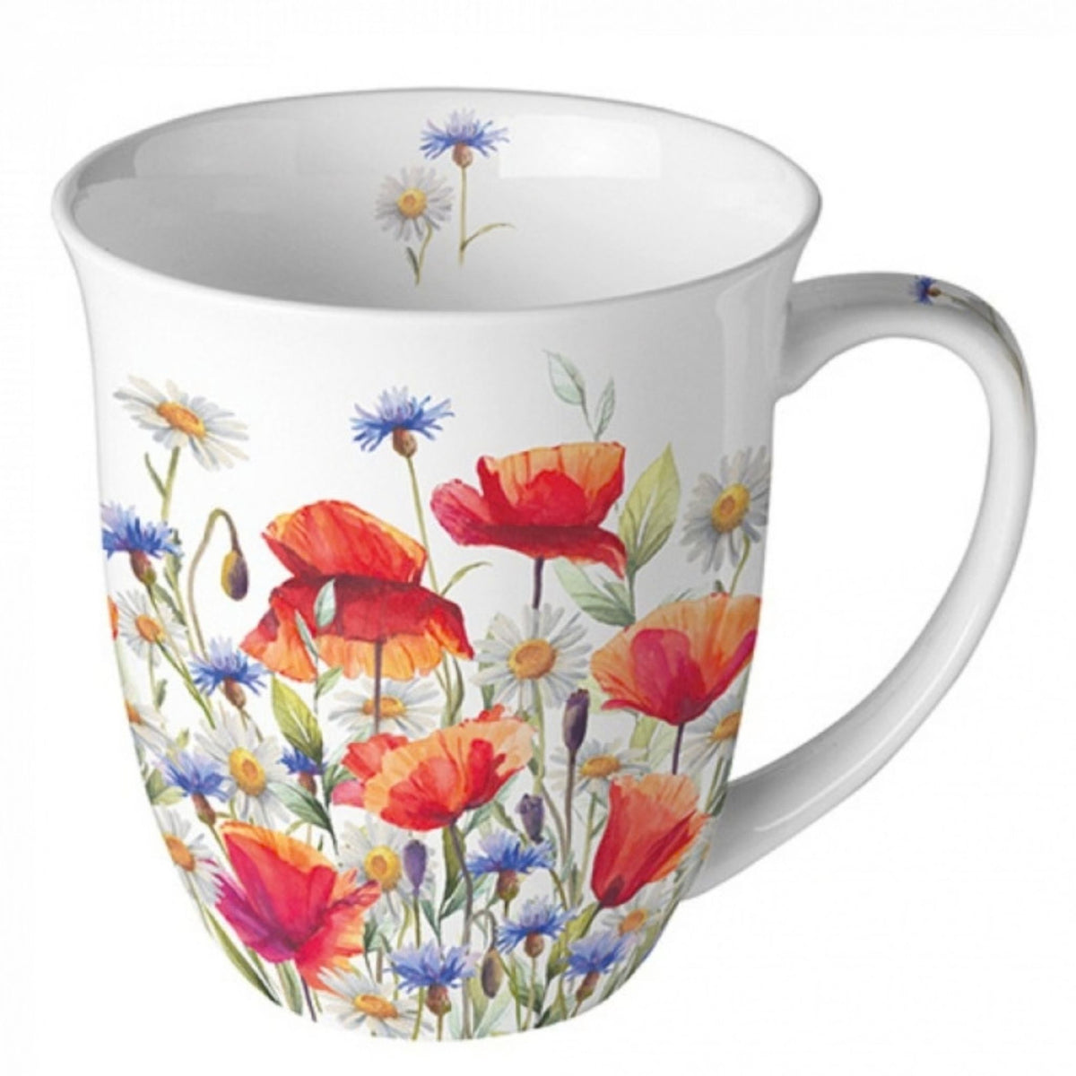 Porzellan Tasse Mohn und Kornblumen 0,4 L