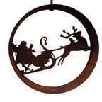 Edelrost Dekoring Weihnachtsmann mit Schlitten 15 cm