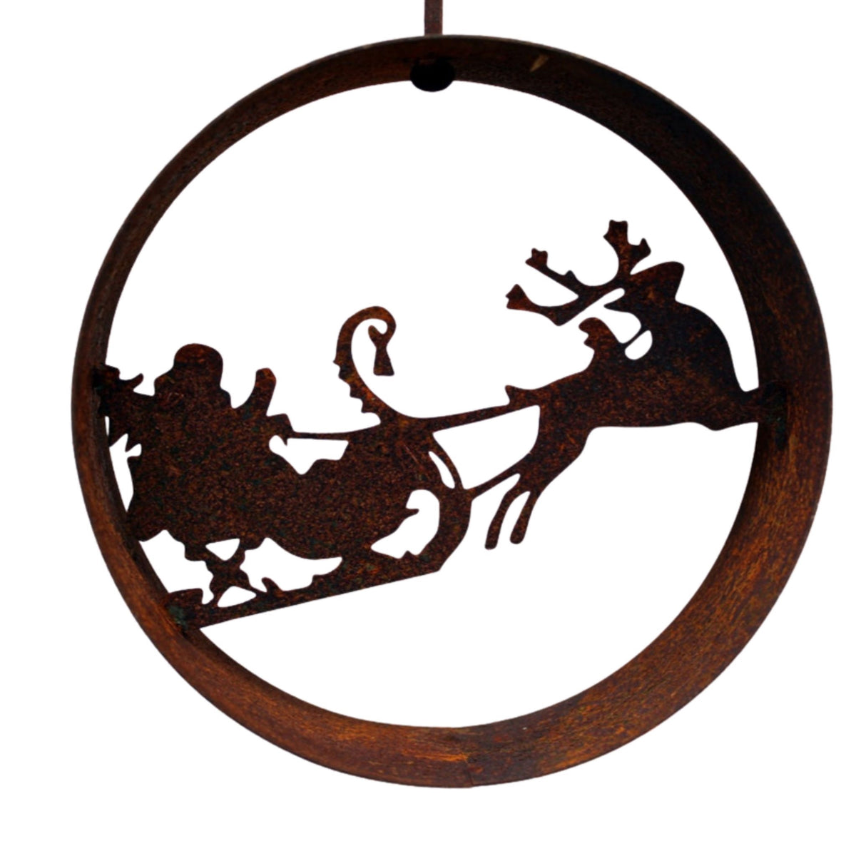 Edelrost Dekoring Weihnachtsmann mit Schlitten 15 cm