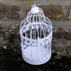 Dekokäfig Shabby Chic Weiß Vintage Landhausstil Dekoration Tischdeko