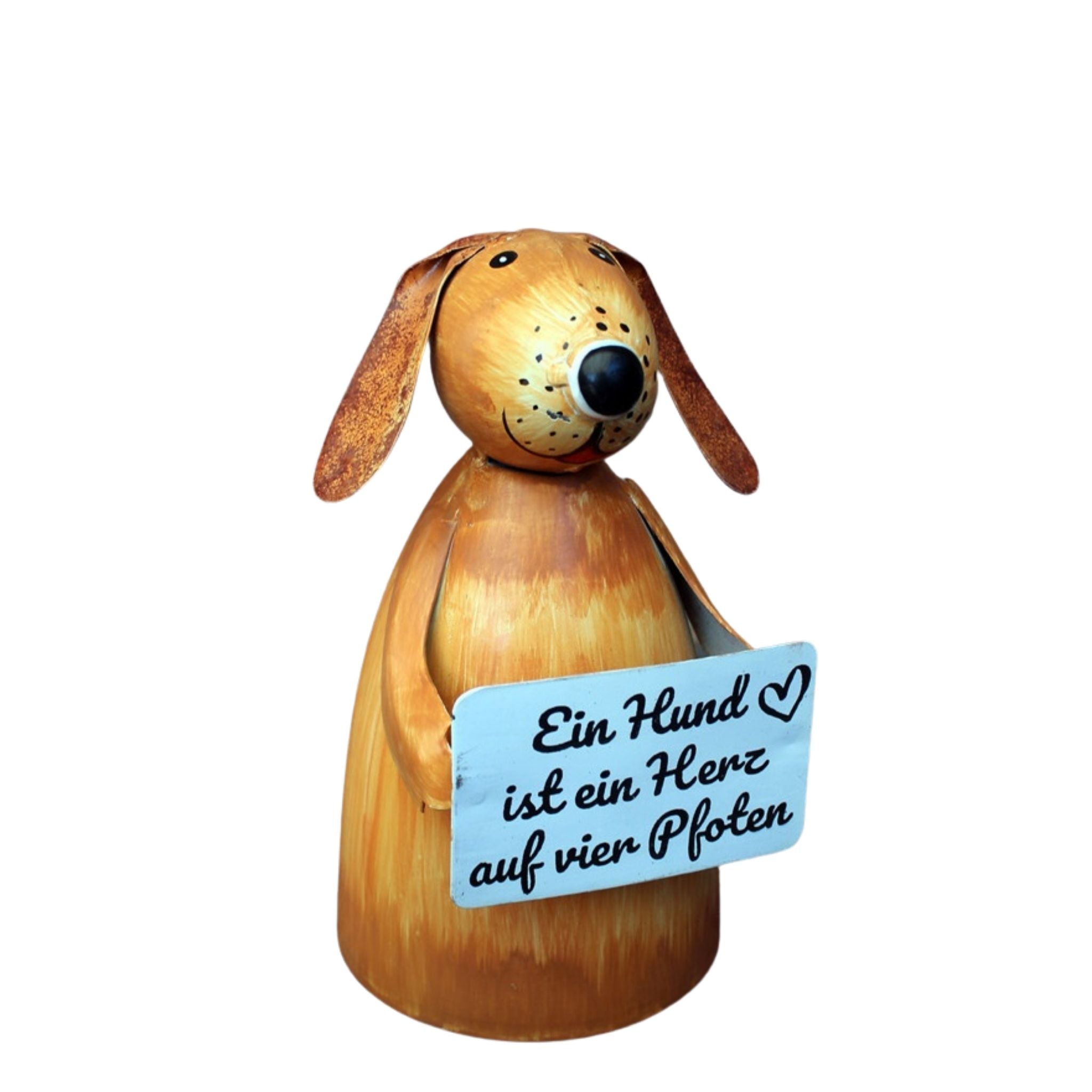 Zaunhocker Hund Pfoten Gartenfigur H19cm Landhausstil