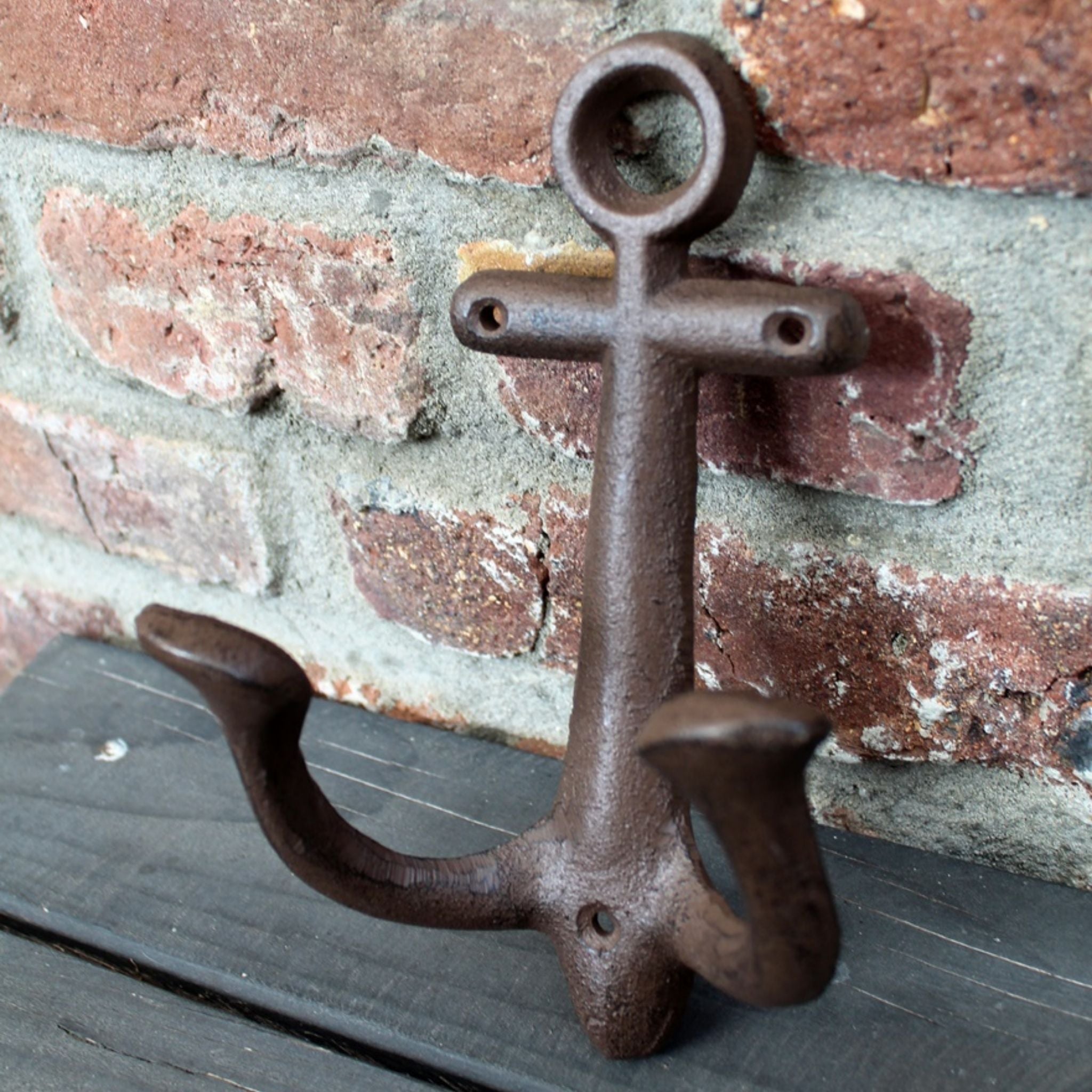 Wandhaken Anker antikbraun XL