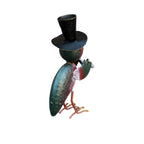 Rabe Gartenfigur mit Fernglas Metallfigur 24cm