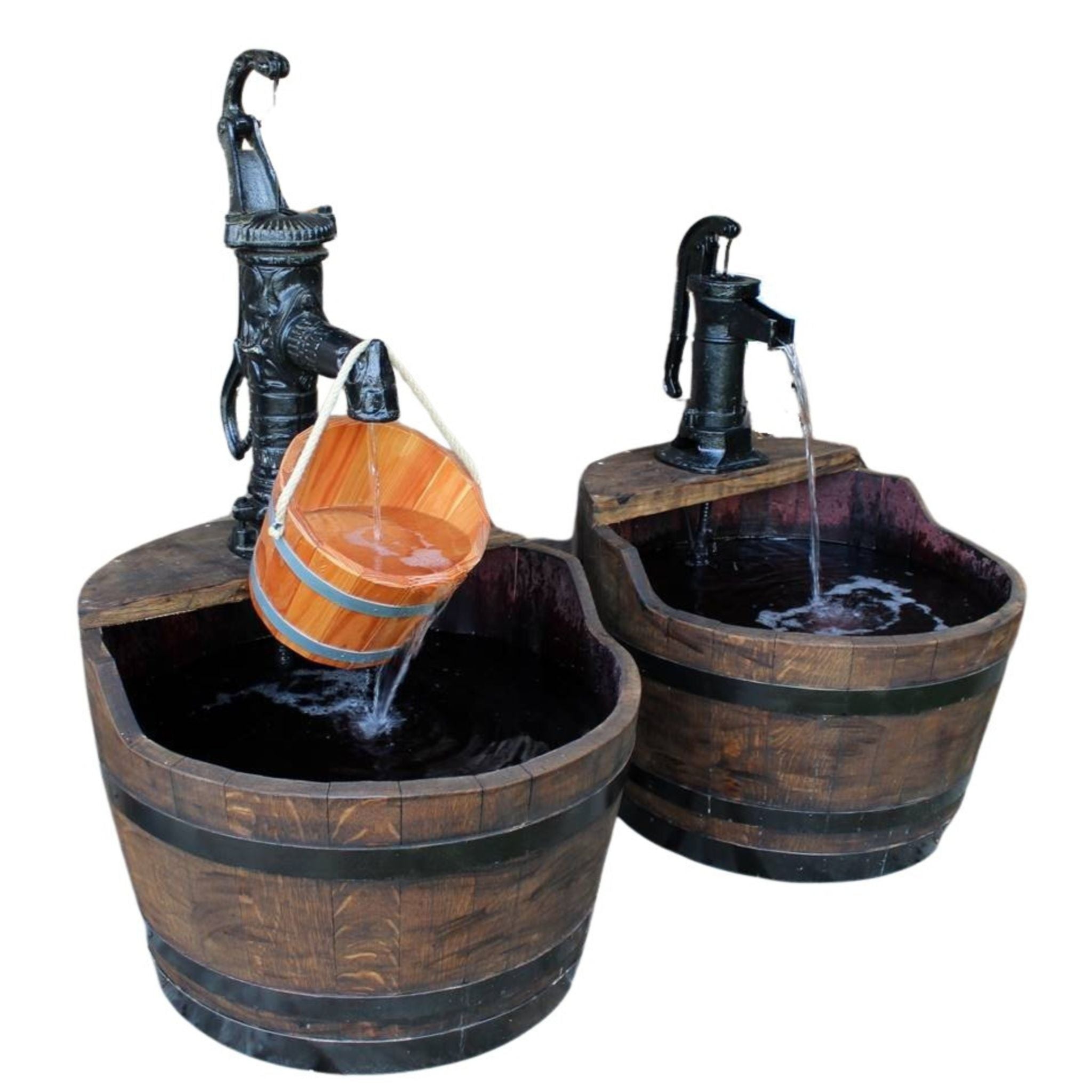 Weinfass Wasserspiel Schwengelpumpe Nostalgie