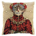 Gobelin Kissen Katze Mittelalter Zierkissen incl Füllung
