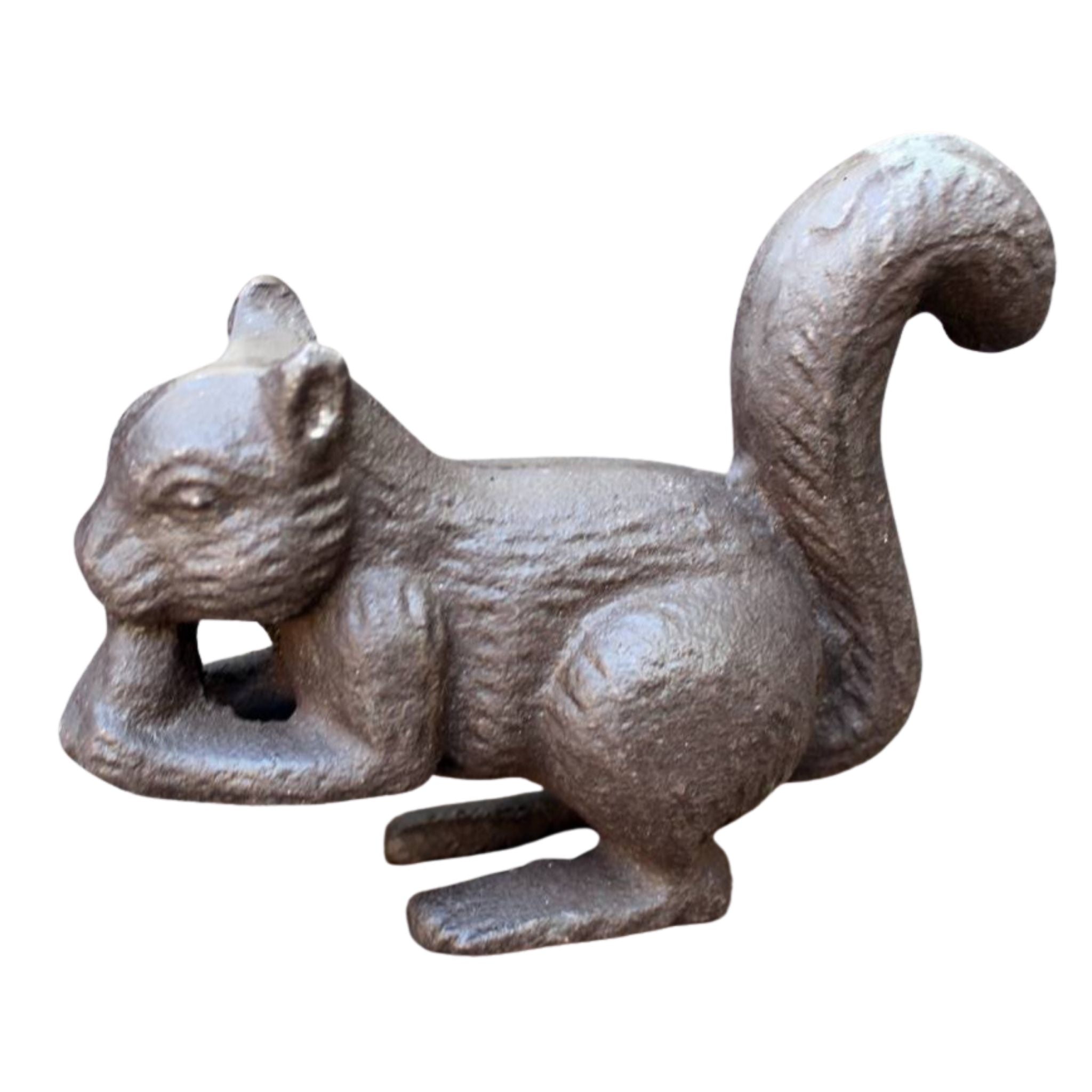 Gusseisen Eichhörnchen Gartenfigur Antikbraun Landhaus 13,5 cm