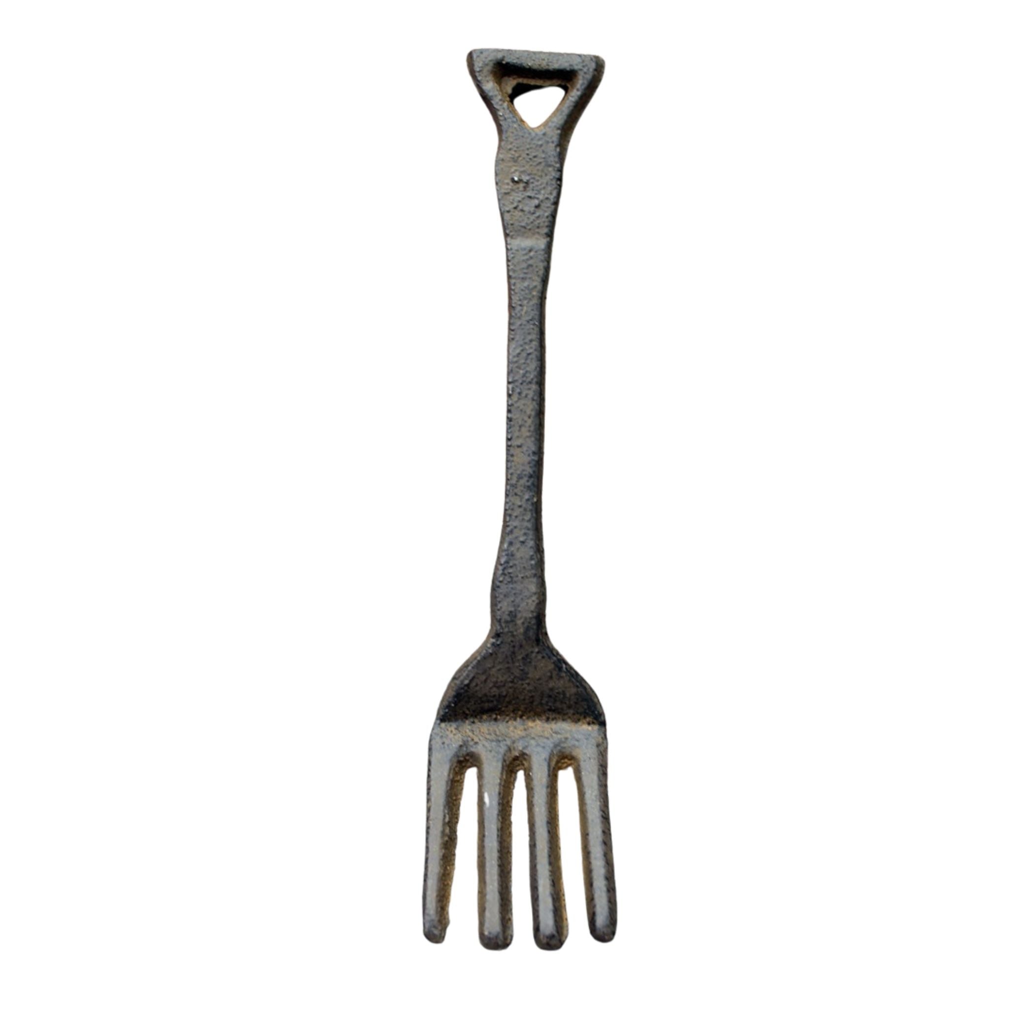 Nostalgische Deko-Gabel aus Gusseisen, 20 cm, antikbraun