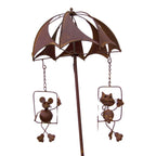 Rost Windspiel Katz' und Maus Gartendeko Gartenstecker