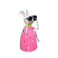 Gartenfigur Zaunhocker Maus Fernglas