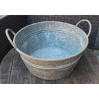 Zink Pflanzschale rund Vintage mit Griffen 33cm