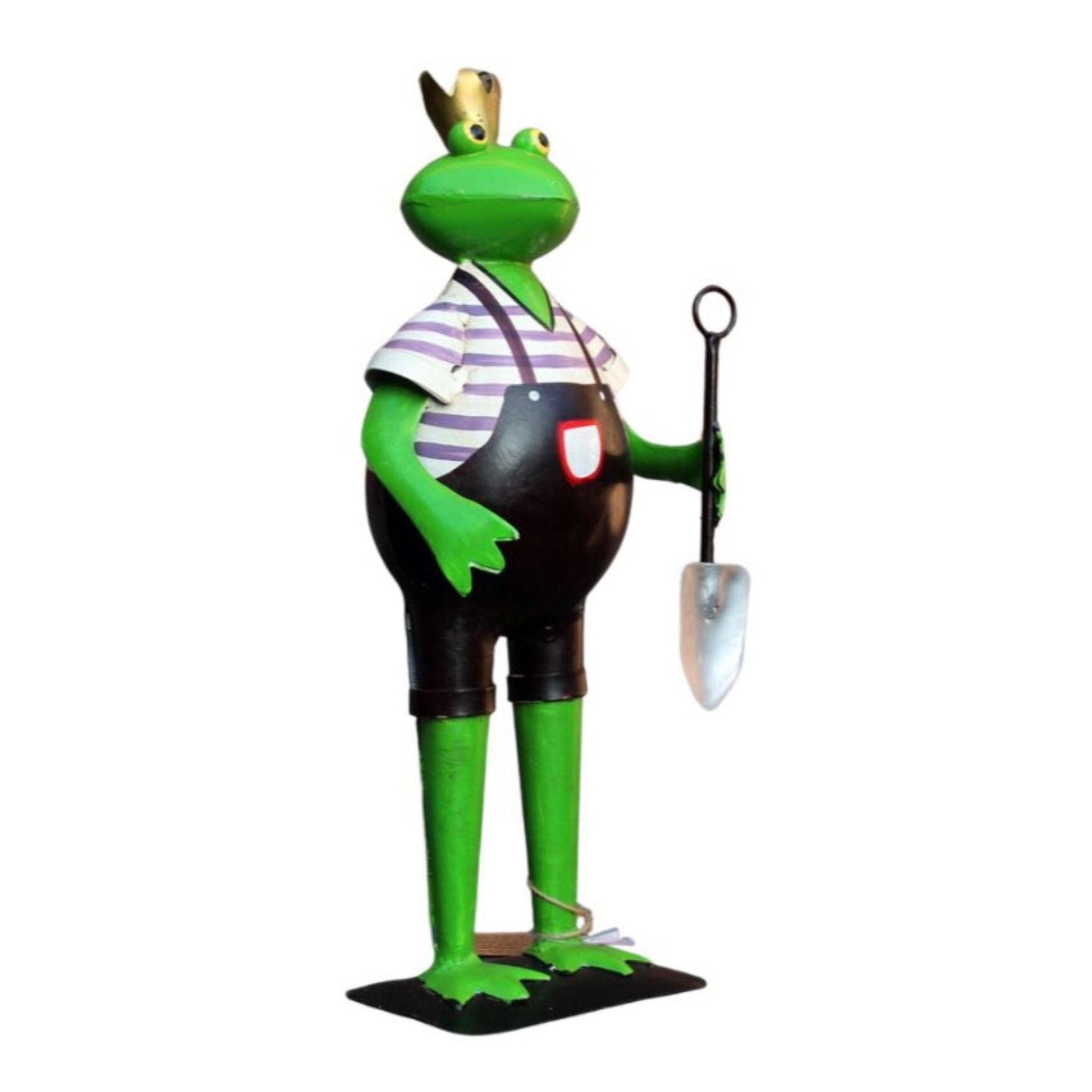 Gartenfigur Frosch Gärtner mit Spaten