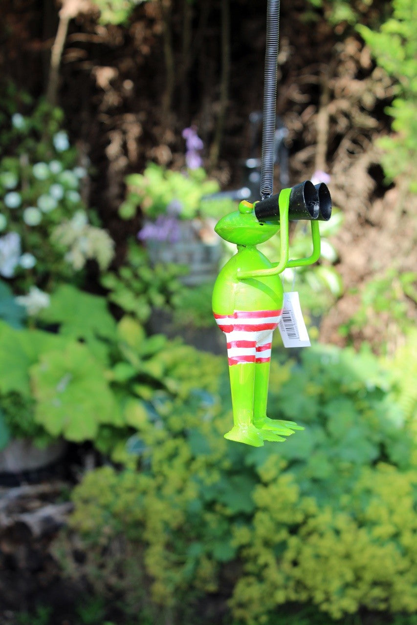 Frosch Spanner hüpfend Gartenfigur