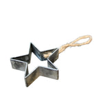 Christbaumschmuck Stern Metall im Vintage-Stil 6 cm