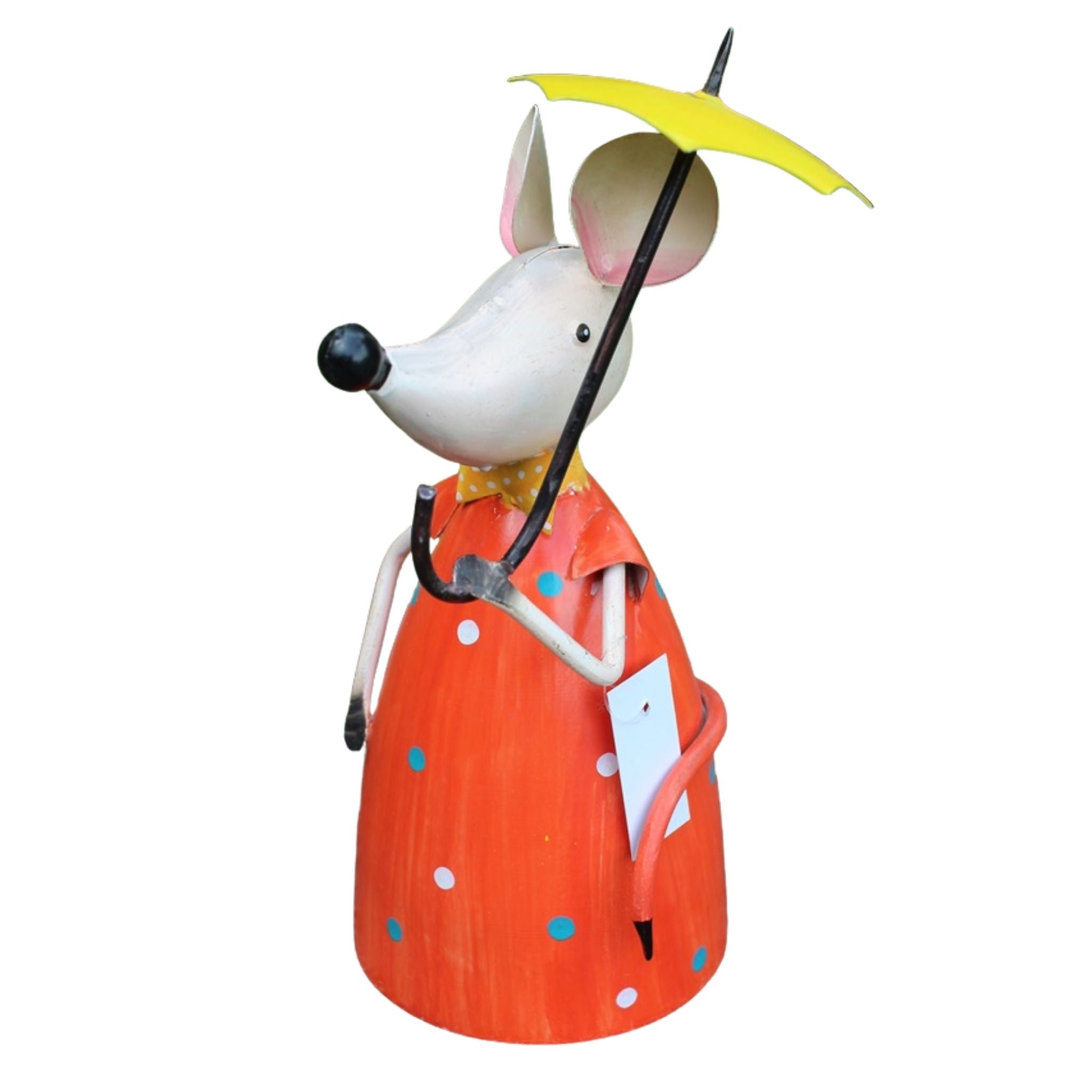 Gartenfigur Zaunhocker Maus Schirm