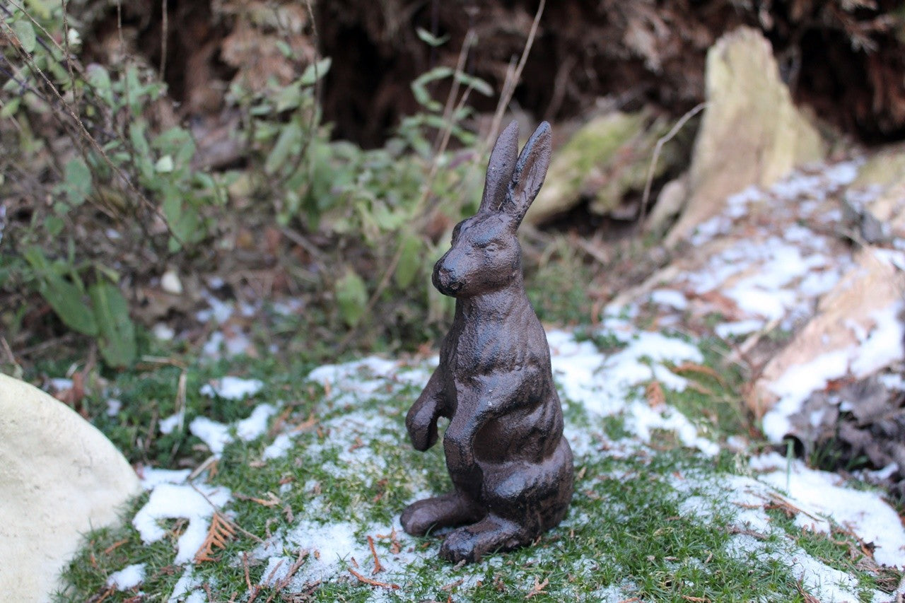 Dekofigur Hase sitzend Gusseisen
