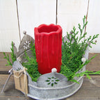 Metall Krone Tablett Shabby Chic grau 27cm