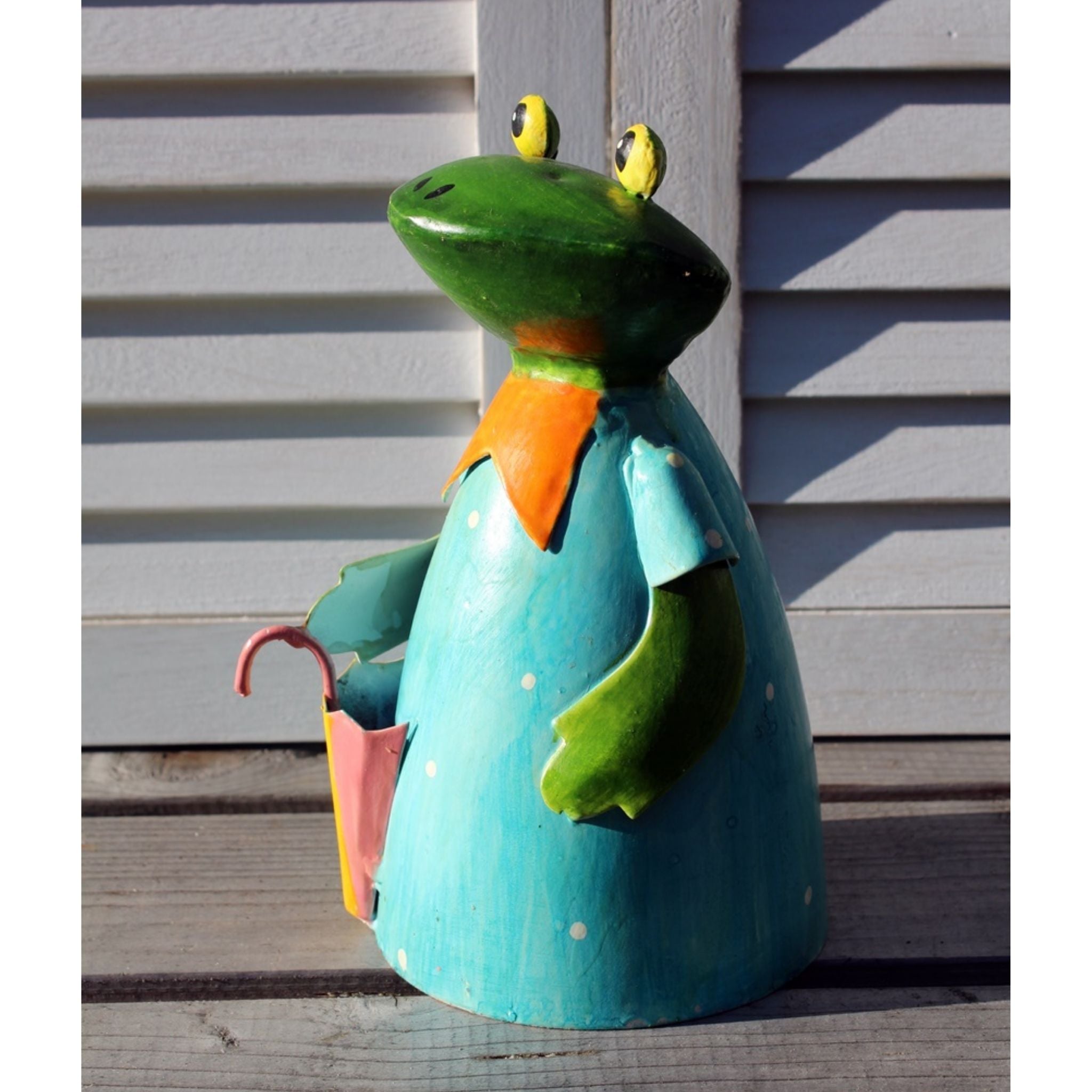 Zaunhocker Frau Frosch Schirm