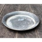 Kerzenteller Shabby Chic Metall Antikgrau gewischt 13,5cm