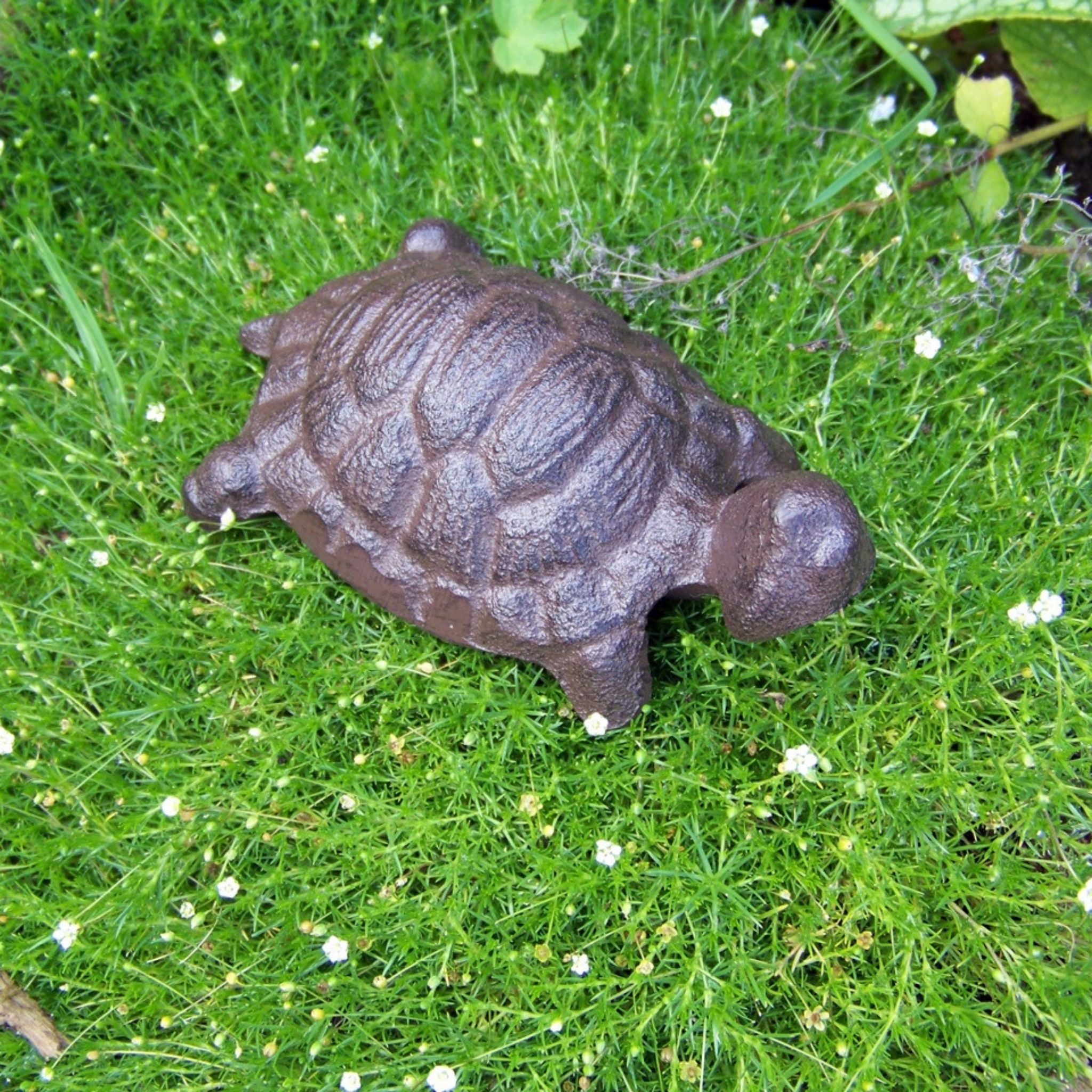 Gartenfigur Schildkröte Gusseisen Antikbraun Nostalgie 11cm