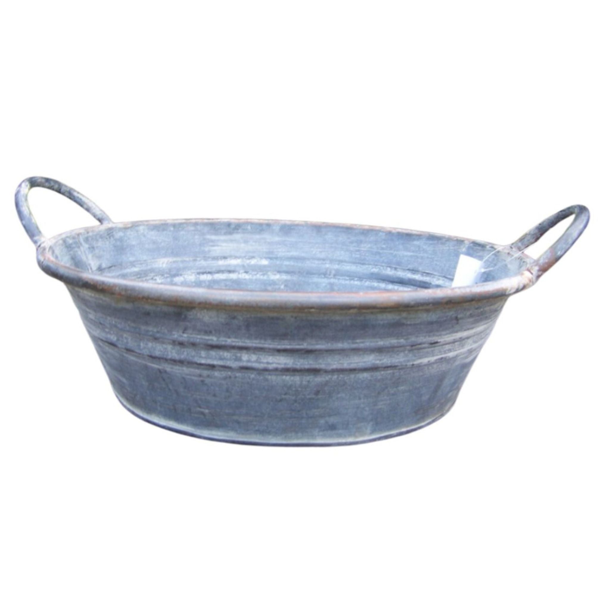 Dekoschale Zink mit Griffen