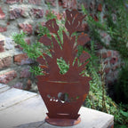 Gartendeko Blumentopf Edelrost