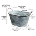 Pflanzkübel zink oval Landhausstil L36cm