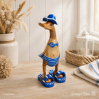 Dekofigur Bade-Ente im Bikini Bambus 27,5 cm