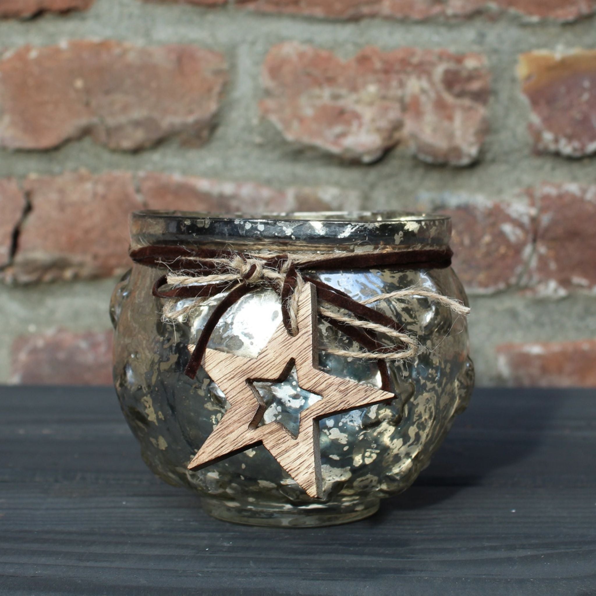 Windlicht Glas Sterne 12cm