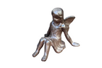 Gartenfigur Engel sitzend Gusseisen