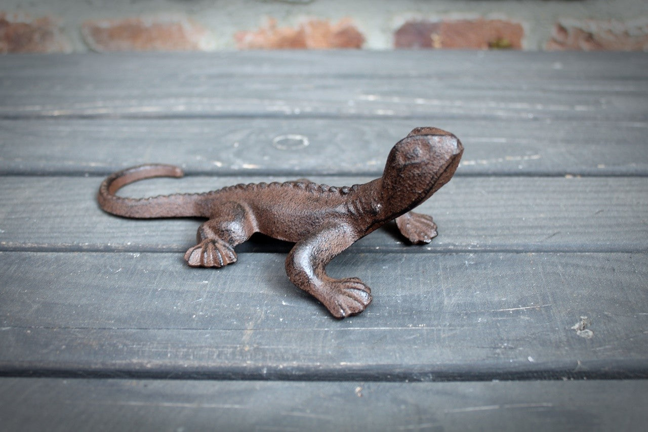 Gartenfigur Eidechse Gusseisen