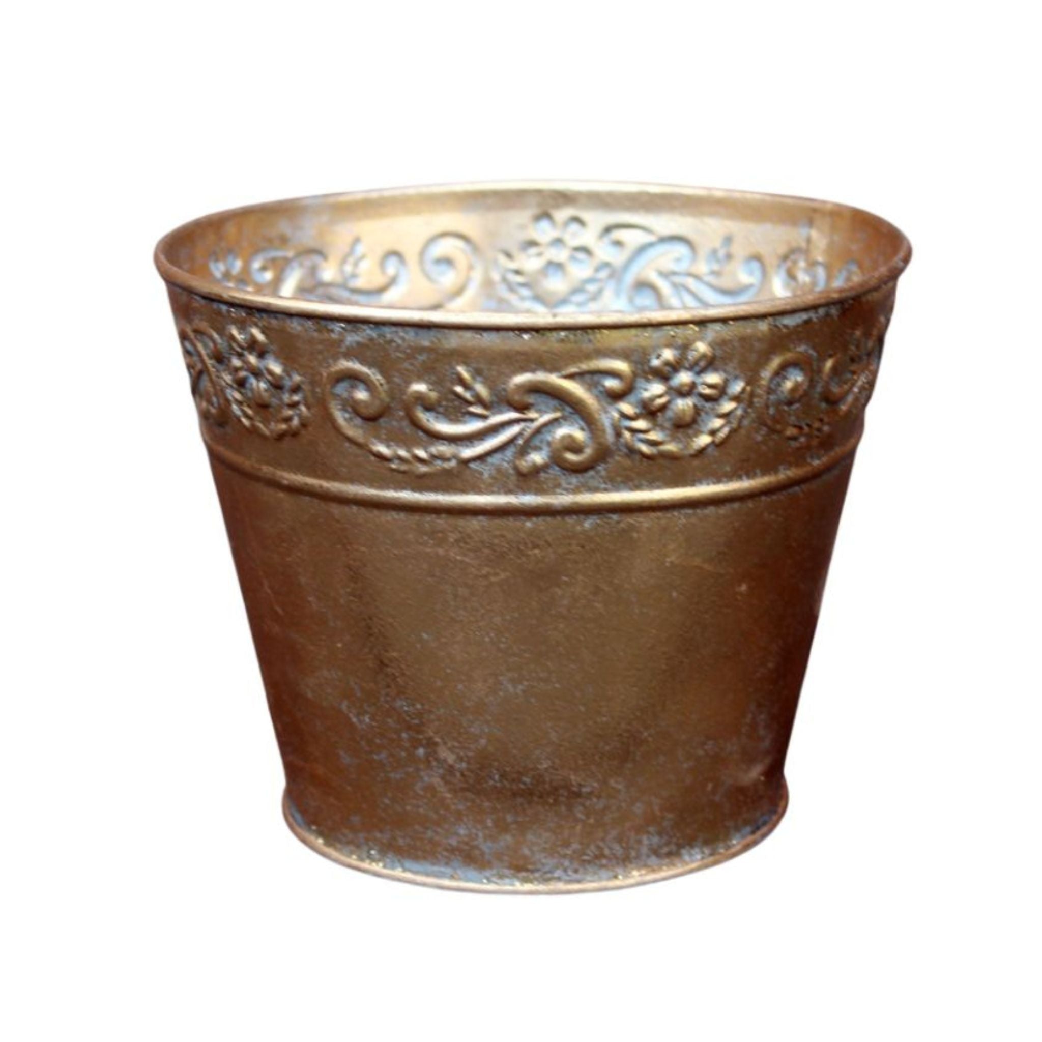 Blumentopf Ornament gold M