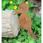 Gartenfigur Specht Edelrost groß