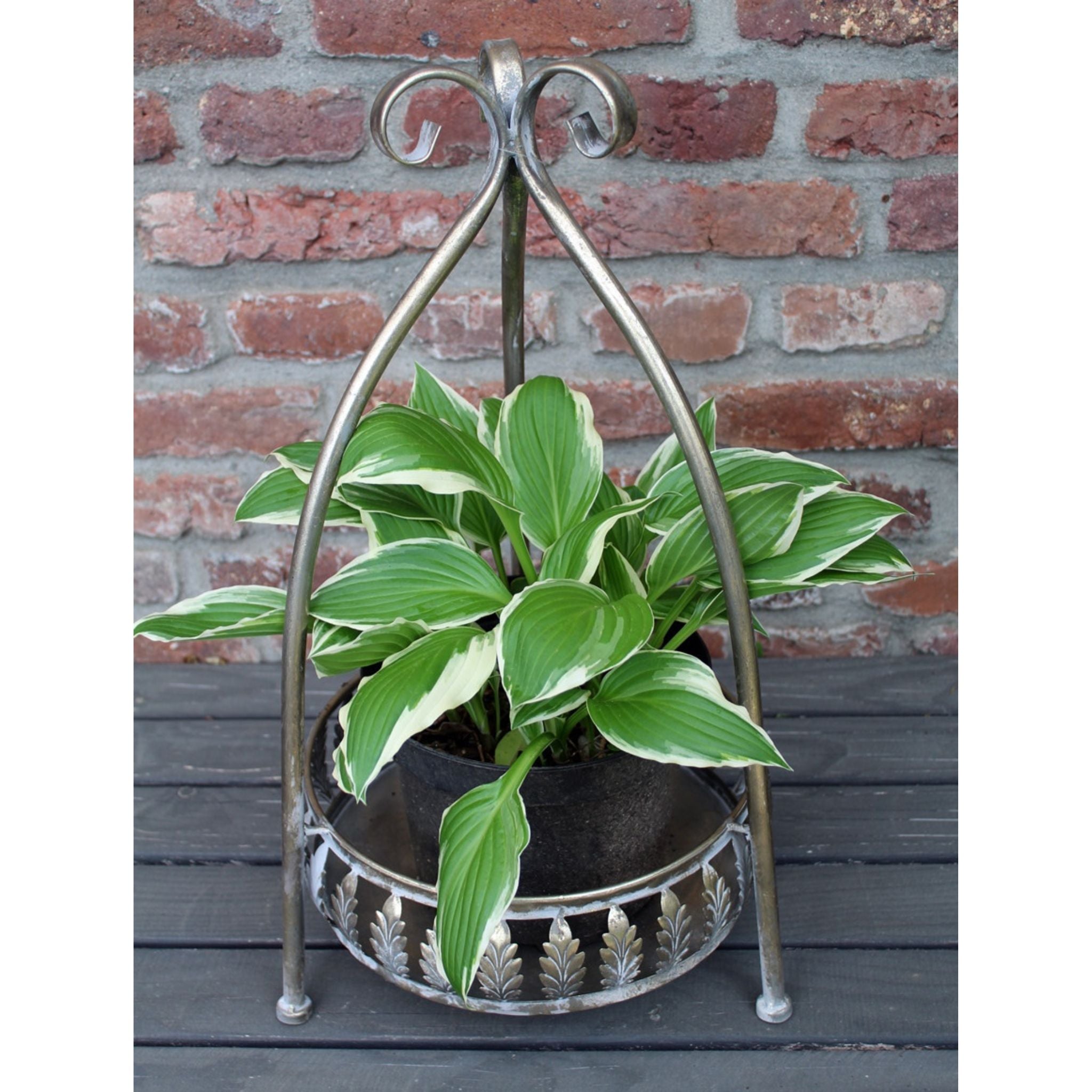 Vintage Etagere Blattschmuck Tablett Korb Pflanzhalter