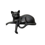 Dekofigur Katze liegend Schwarz Kantenhocker 27 cm