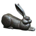 Gartenfigur Hase liegend Gusseisen Antikbraun 18 cm
