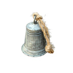Dekorative Glocke im Vintage-Stil mit Jute-Aufhängung