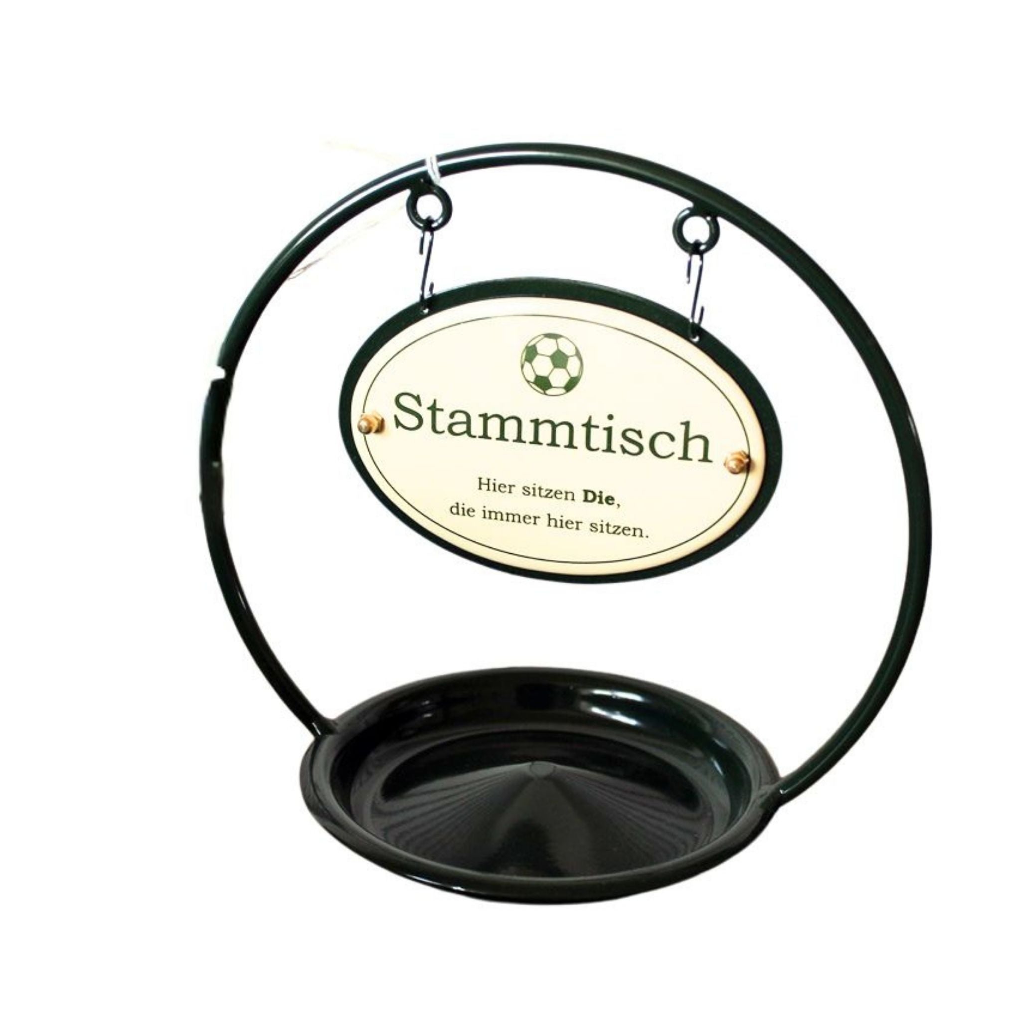 Emaille Stammtisch-Aufsteller mit Aschenbecher Fußball